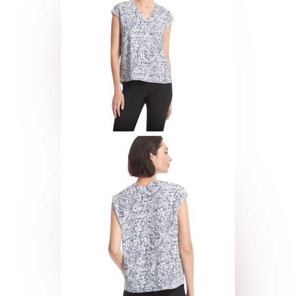 NWT MM LAFLEUR Townsend Top in Indigo Marble. Women’s Size L - Picture 4 of 8